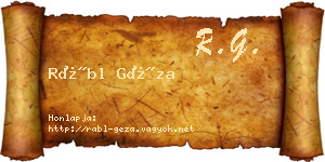 Rábl Géza névjegykártya