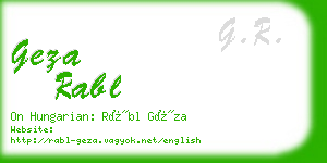 geza rabl business card